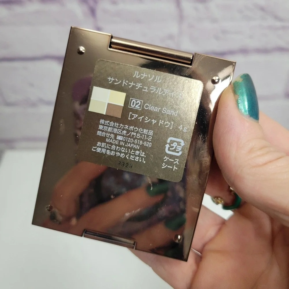 New No Box Lunasol Sand Natural Eyeshadow 02‎ Clear Sand 4g Quad Palette Matte